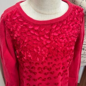 ❤️ Sweater Dress: GAP Kids Cozy Dress: Vibrant Red with 3D Heart Details